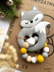 Hryzátko do ručky - liščátko Hořtičák SILIKONOVÝ